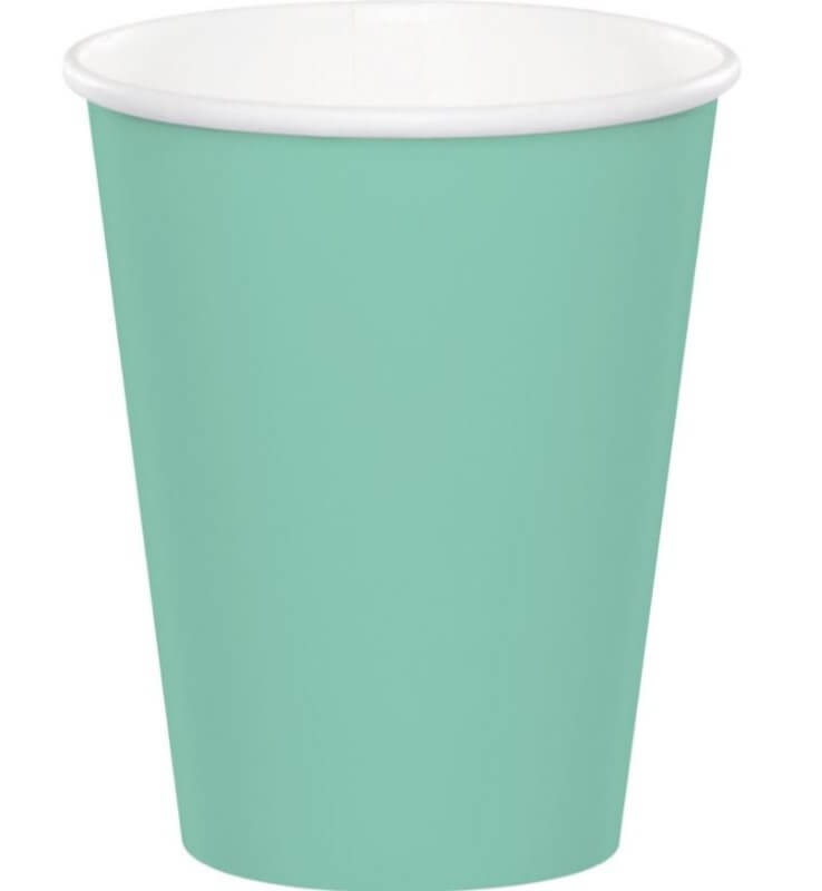 Fresh Mint Green Paper Cups 266ml 24pk