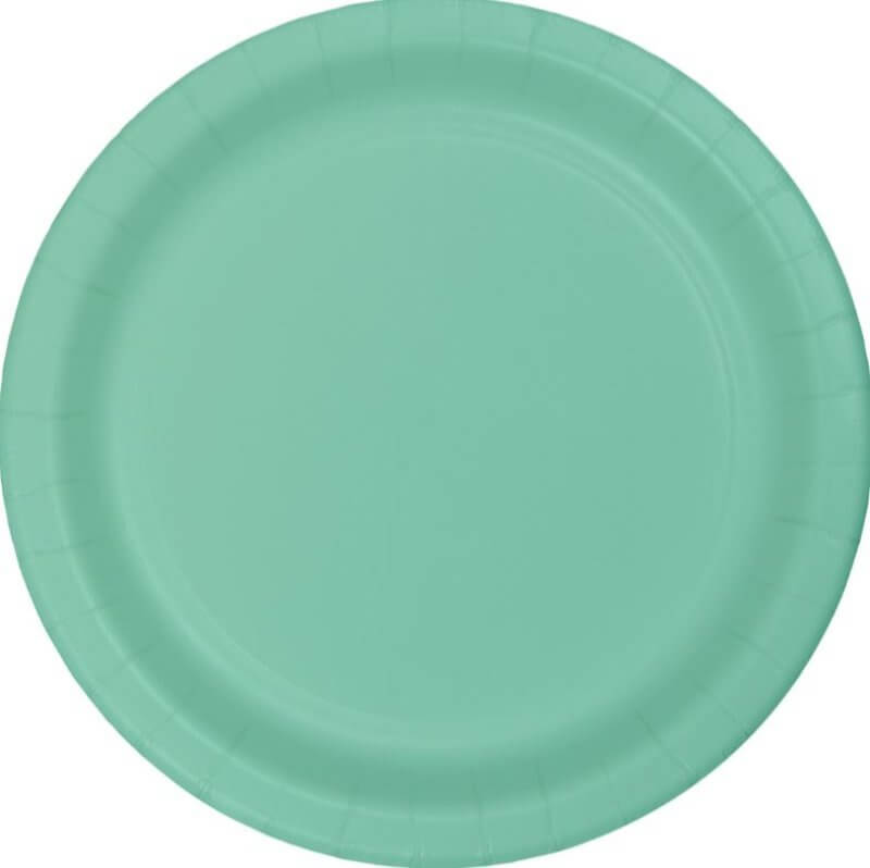 Fresh Mint Green Paper Lunch Plates 18cm 24pk