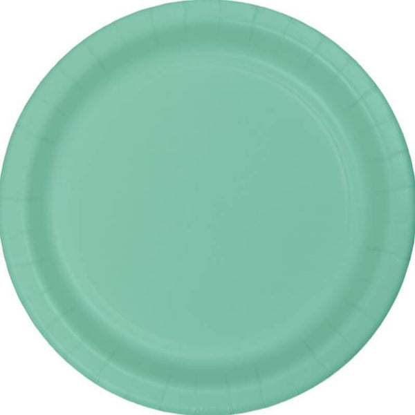 24pk Fresh Mint Green Paper Dinner Plates 23cm Online Party Supplies