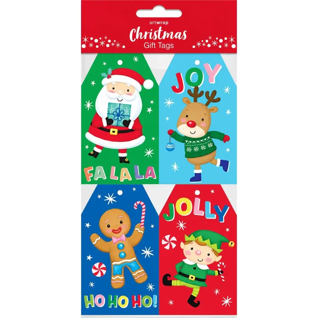 Fun Christmas character gift tags in an assorted 20 pack