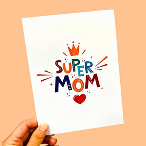 Handcrafted Fun Super Mum In Action Mother's Day 3D Origami Pop Up Greeting Card