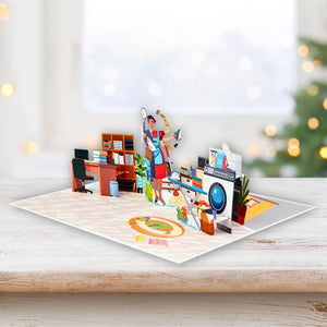 Handcrafted Fun Super Mum In Action Mother's Day 3D Origami Pop Up Greeting Card