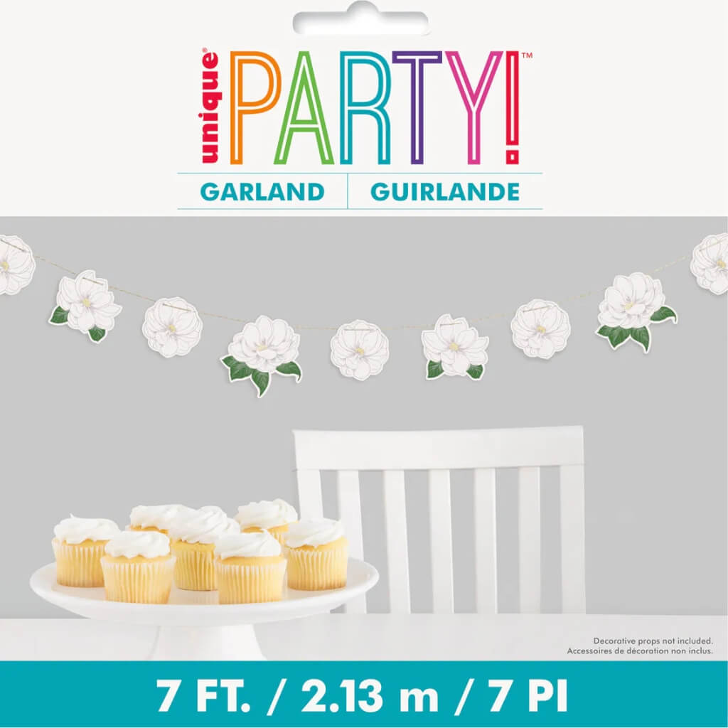 Garden Party Flowers Paper Garland Banner 2.13m