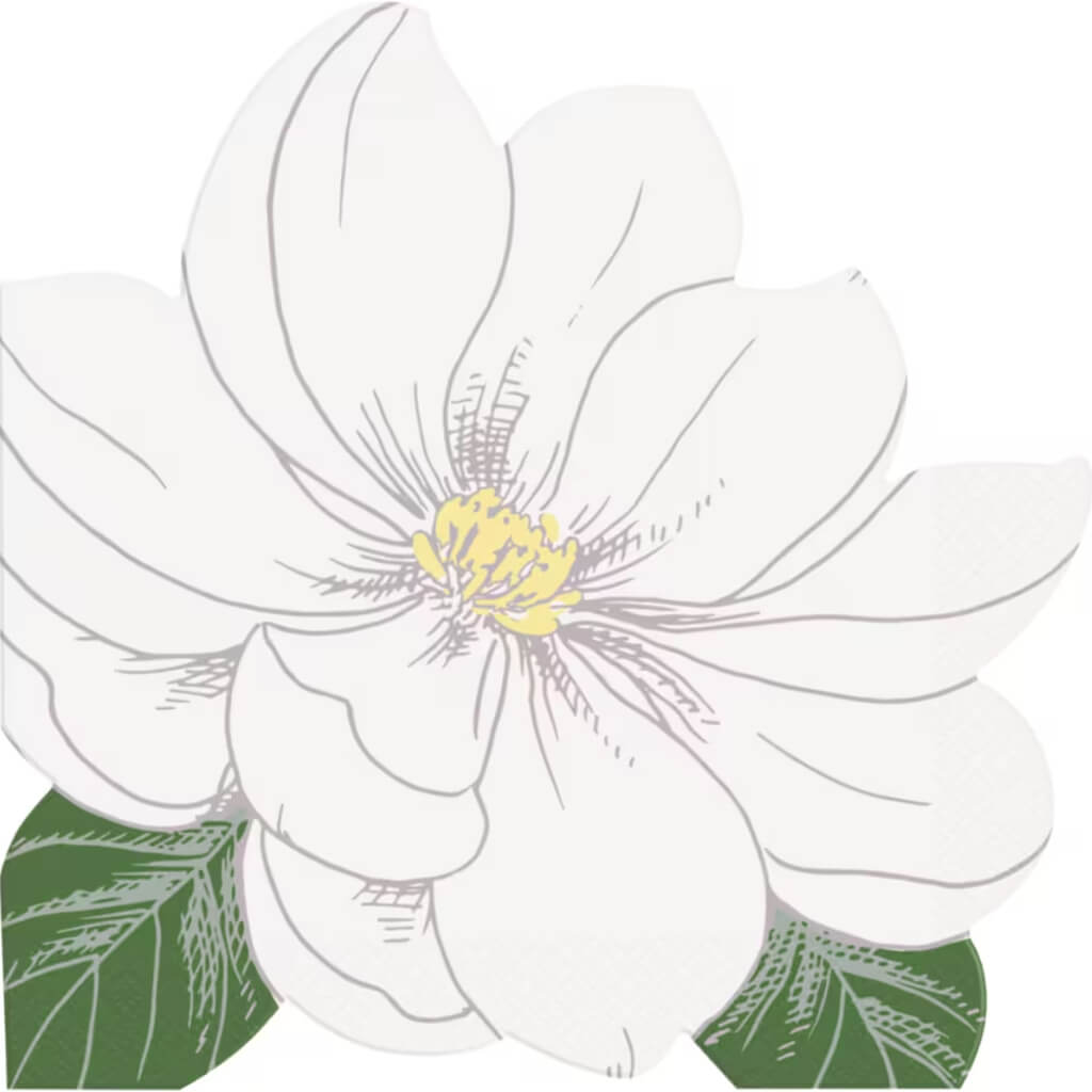 White Magnolia Flower Luncheon Napkins 16pk