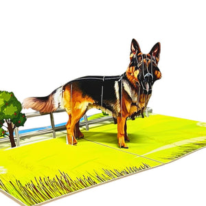 Handmade German Shepherd Dog 3D Pop Up Animal Card - Cards for Dog Lovers