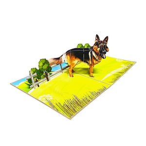 Handmade German Shepherd Dog 3D Pop Up Animal Card - Cards for Dog Lovers