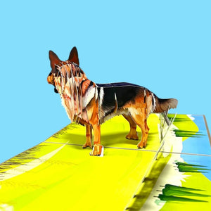 Handmade German Shepherd Dog 3D Pop Up Animal Card - Cards for Dog Lovers