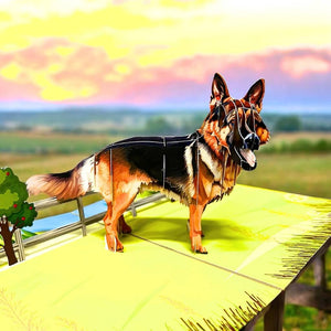 Handmade German Shepherd Dog 3D Pop Up Animal Card - Cards for Dog Lovers