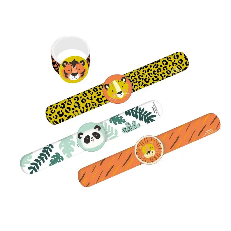 Get Wild Jungle Animal Slap Bracelets 4pk party favours