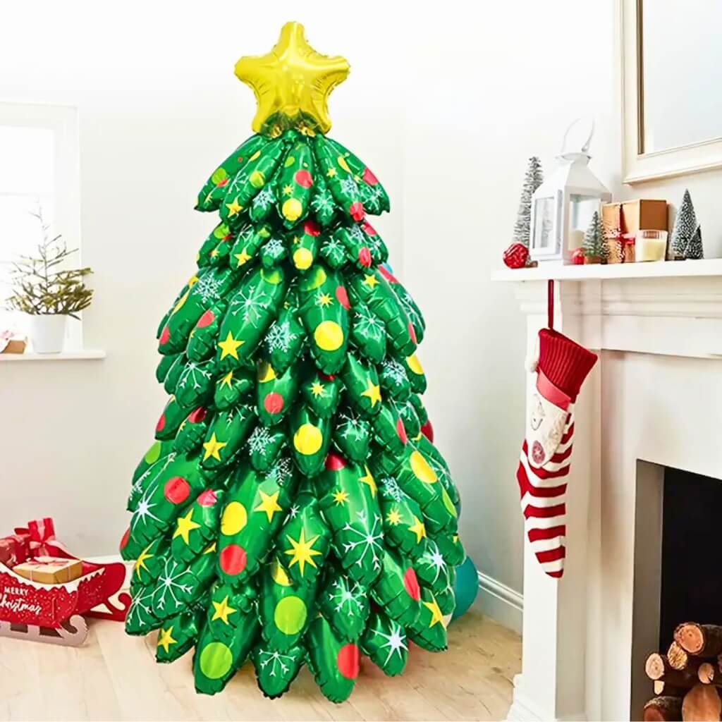 Giant 3D Standing Green Christmas Tree Foil Balloon party decor
