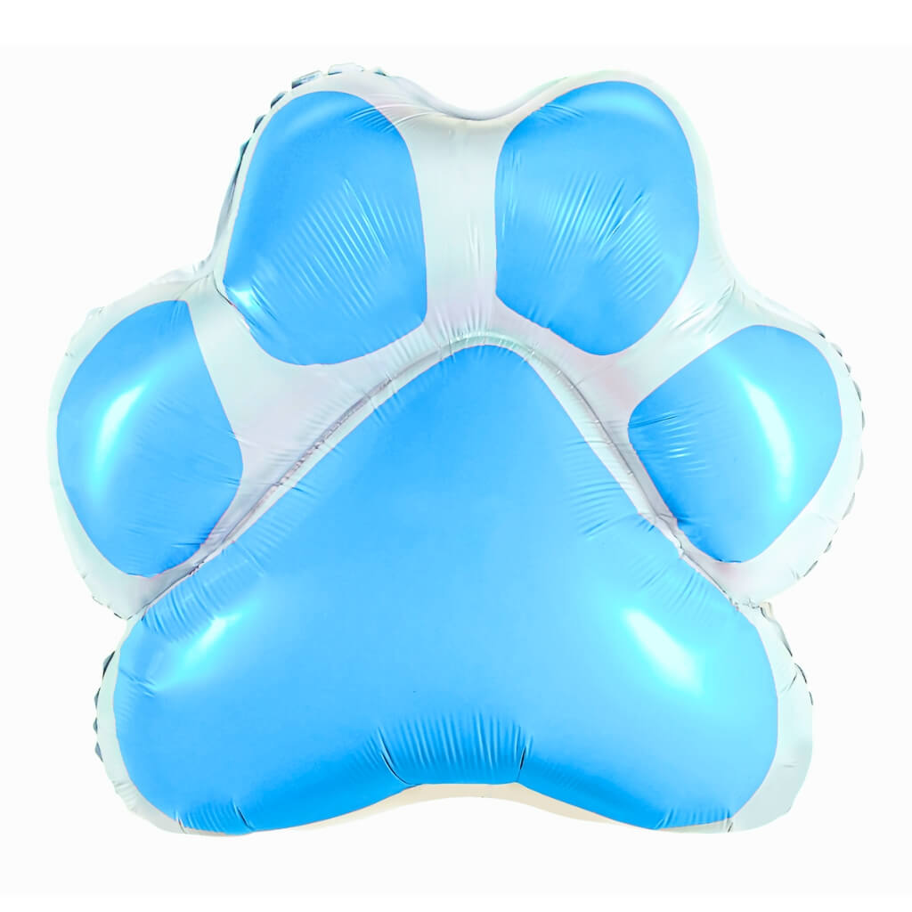 Giant Blue Dog Paw Foil Balloon