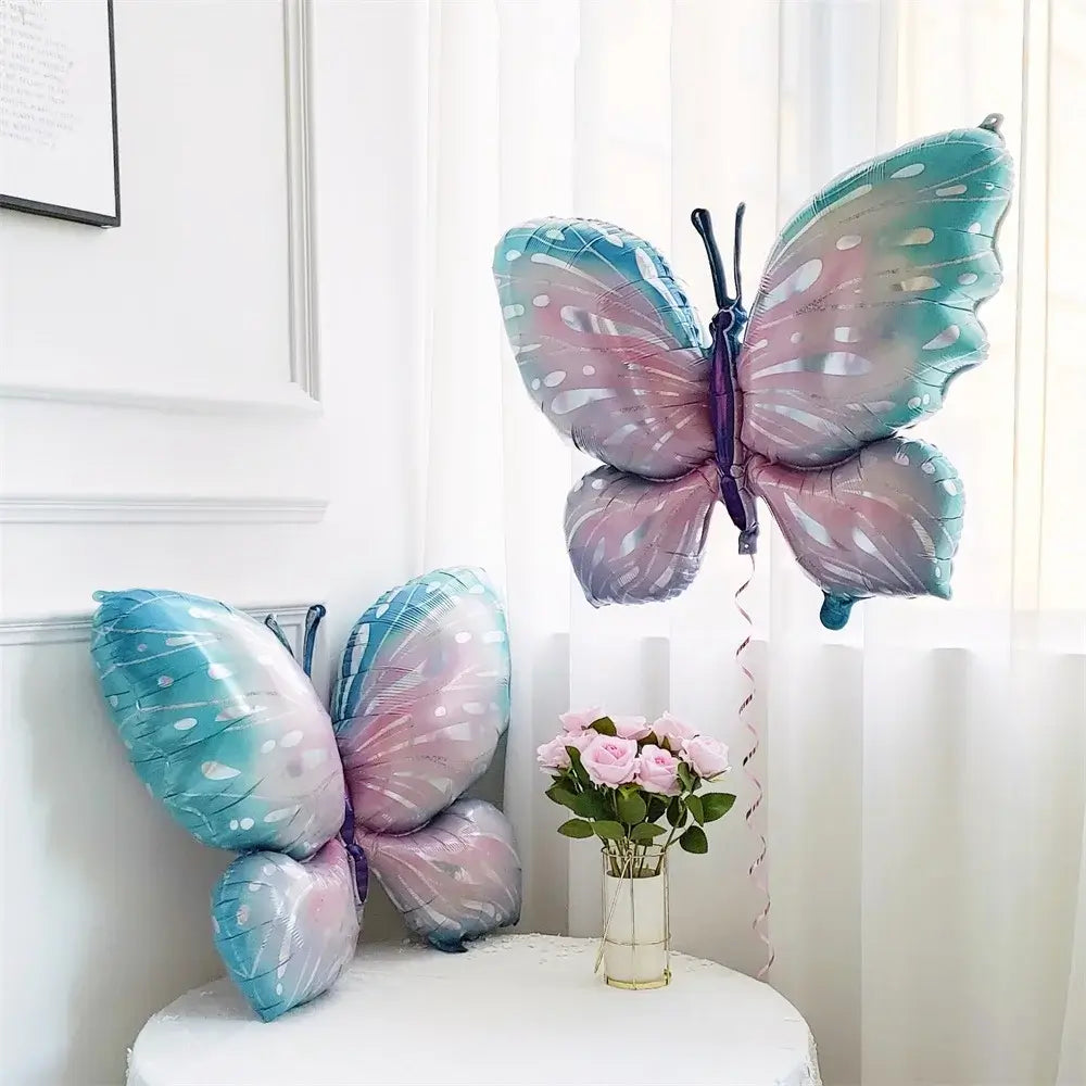 Giant blue Fairy Butterfly Foil Balloon insect bug birthday party decor