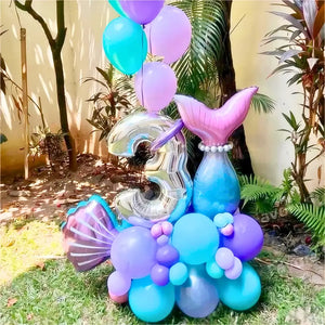 Pink & Blue Mermail Tail Foil Balloon