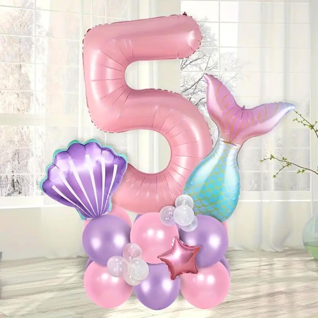Giant Mermaid Party Foil Balloon Bundle 24pk number 5