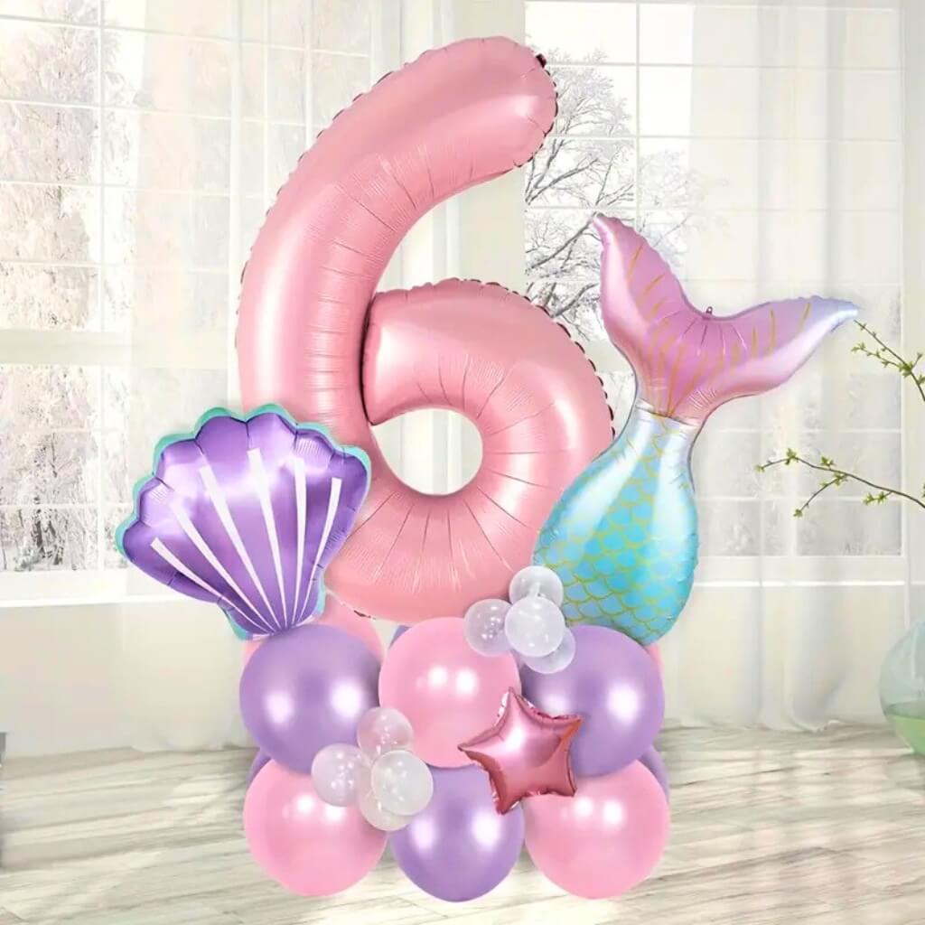 Giant Mermaid Party Foil Balloon Bundle 24pk number 6
