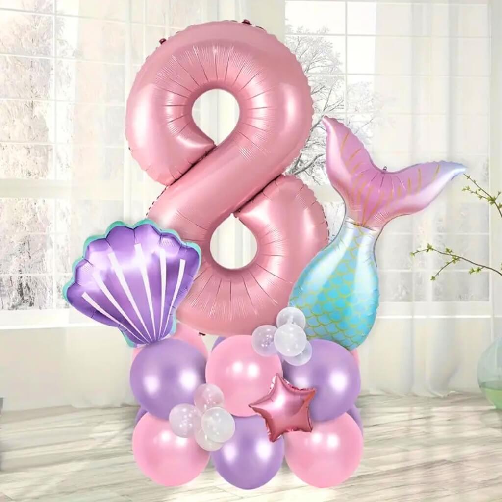 Giant Mermaid Party Foil Balloon Bundle 24pk number 8
