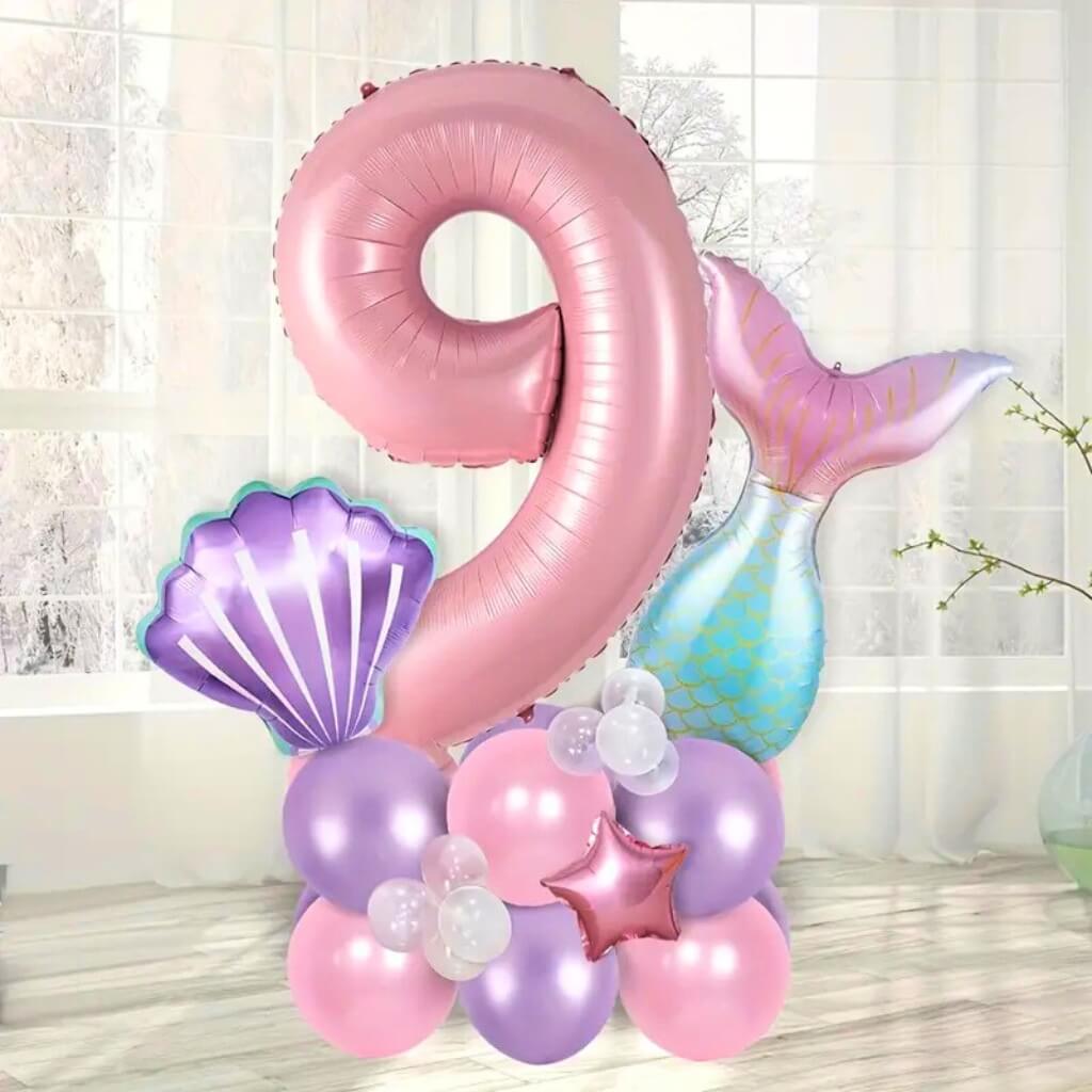 Giant Mermaid Party Foil Balloon Bundle 24pk number 9