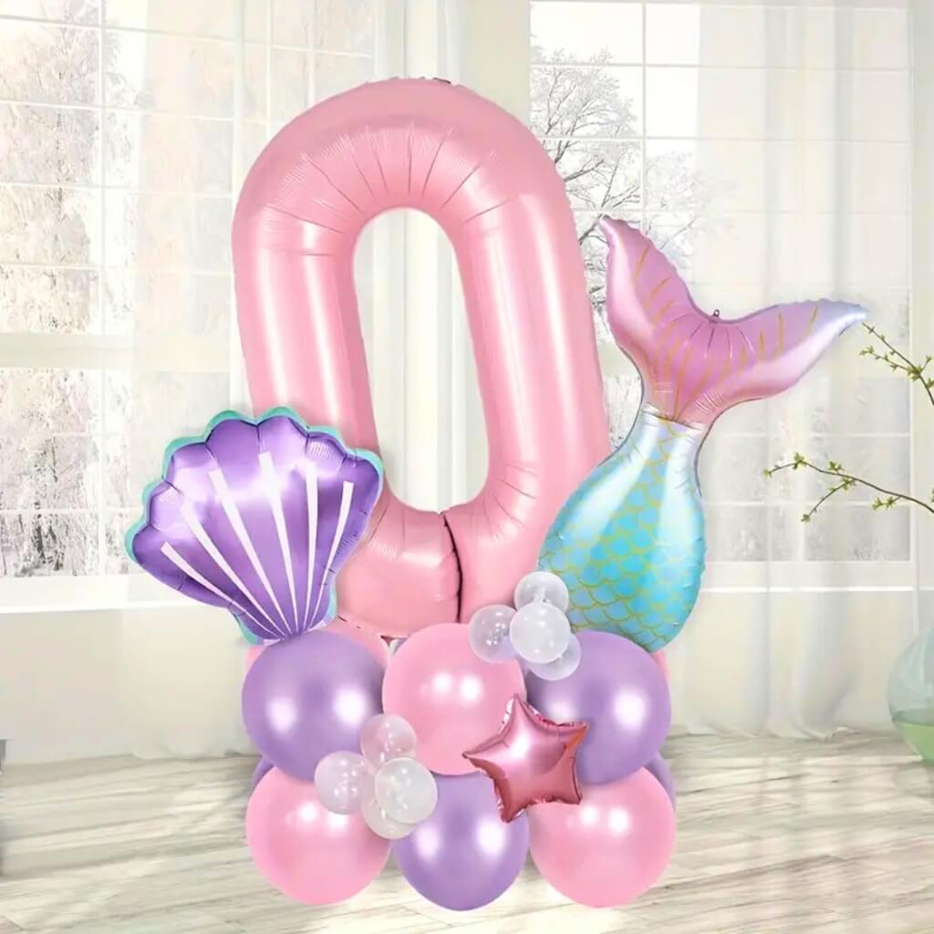 Giant Mermaid Party Foil Balloon Bundle 24pk all ages