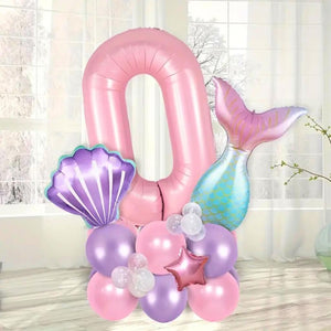 Giant Mermaid Party Foil Balloon Bundle 24pk number 0