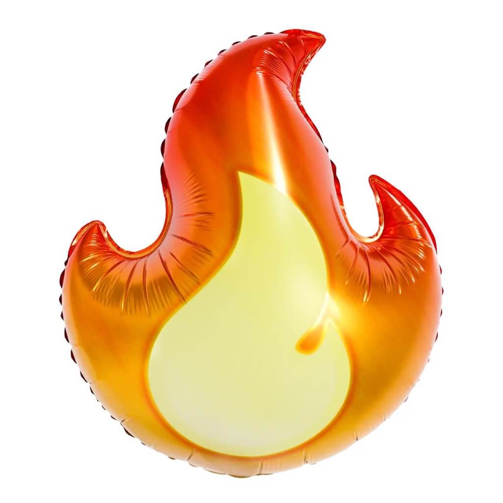 Giant Orange Fire Flame Foil Balloon fire fighter kids birthday party decorations