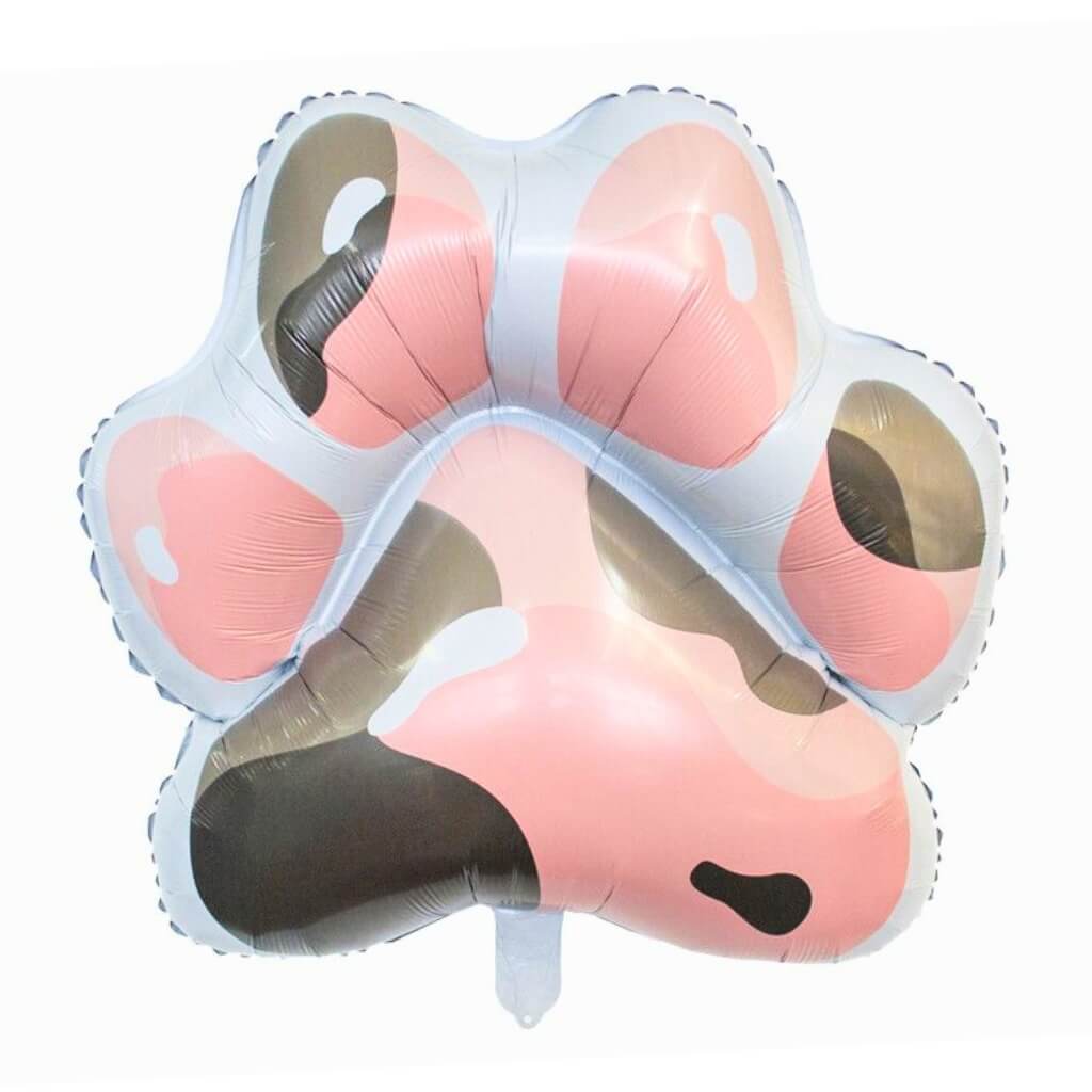 Giant Black & Pink Spotted Dog Paw Foil Balloon