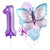 Giant Purple Fairy Butterfly Foil Balloon Bundle 9pk number 1