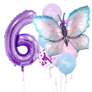 Giant Purple Fairy Butterfly Foil Balloon Bundle 9pk number 6