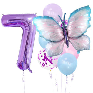 Giant Purple Fairy Butterfly Foil Balloon Bundle 9pk number 7