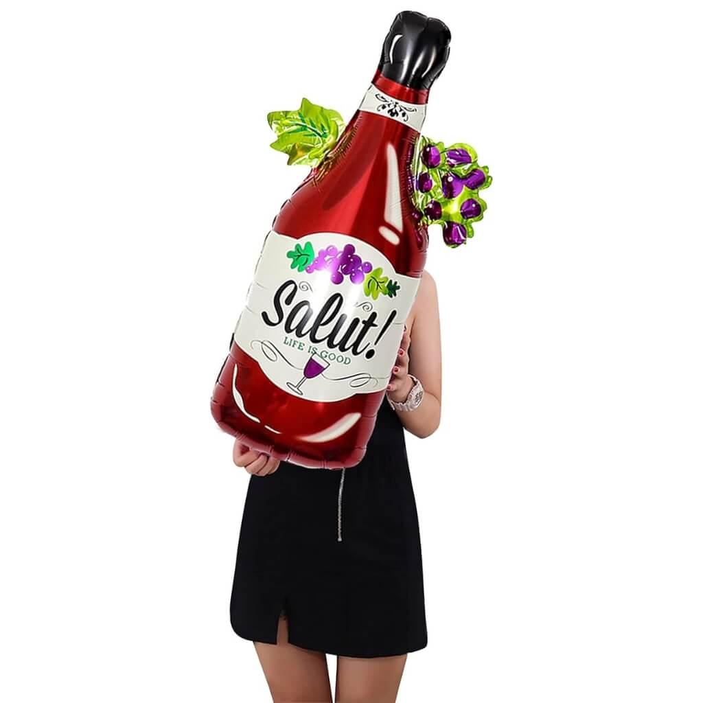 Foil champagne bottle balloon for birthdays and celebrations