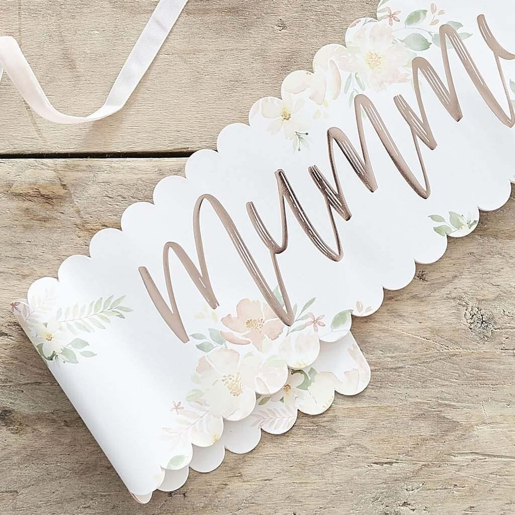 Ginger Ray Baby In Bloom Mummy To Be Paper Sash