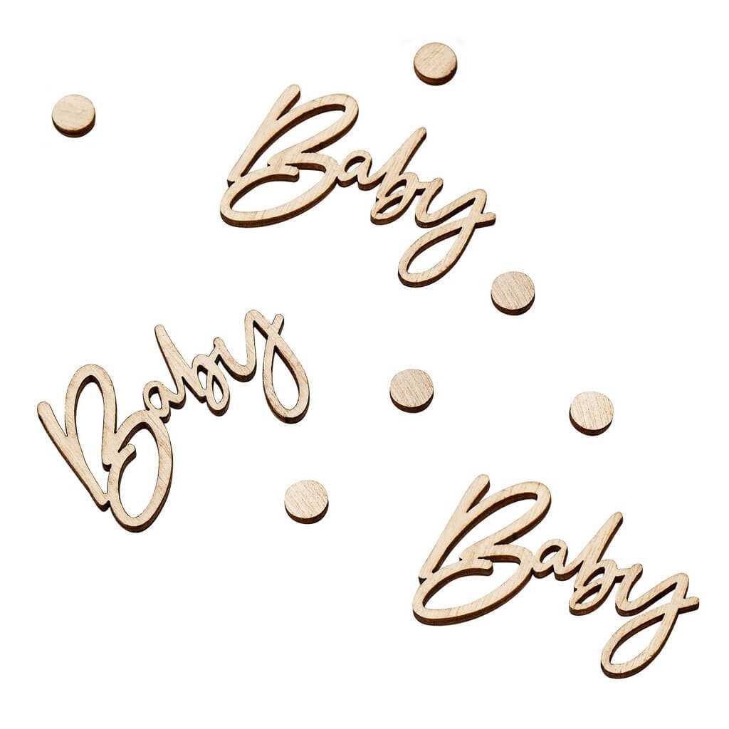 Ginger Ray Botanical Baby Wooden Baby Shower Confetti