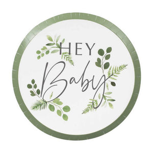 Botanical Hey Baby Paper Plates 8pk