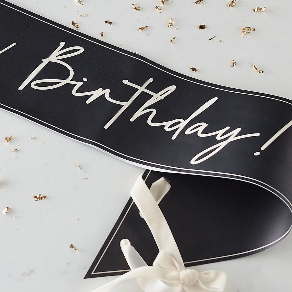 Ginger Ray Champagne Noir Black & Nude It's My Birthday! Sash