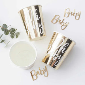 Oh Baby! Gold Baby Shower Cups 8pk