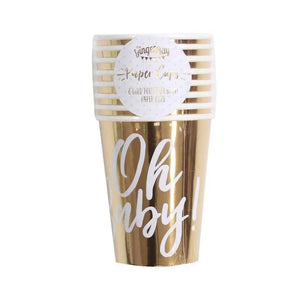 Oh Baby! Gold Baby Shower Cups 8pk