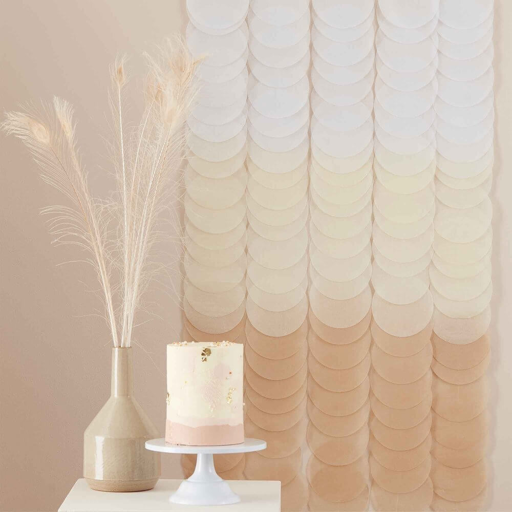 Ginger Ray Hello Baby Neutral Ombre Brown Tissue Paper Disc Party Backdrop