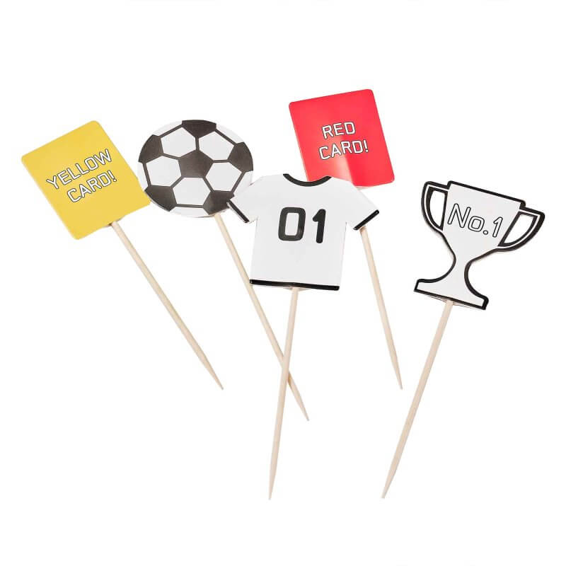 Ginger Ray Kick Off Party Football Cupcake Toppers 12 Pack