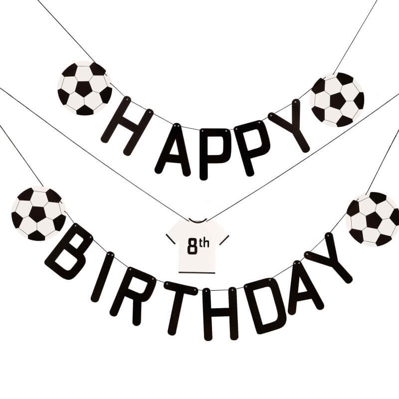 Ginger Ray Customisable Kick Off Party Football Happy Birthday Bunting 2 Pack