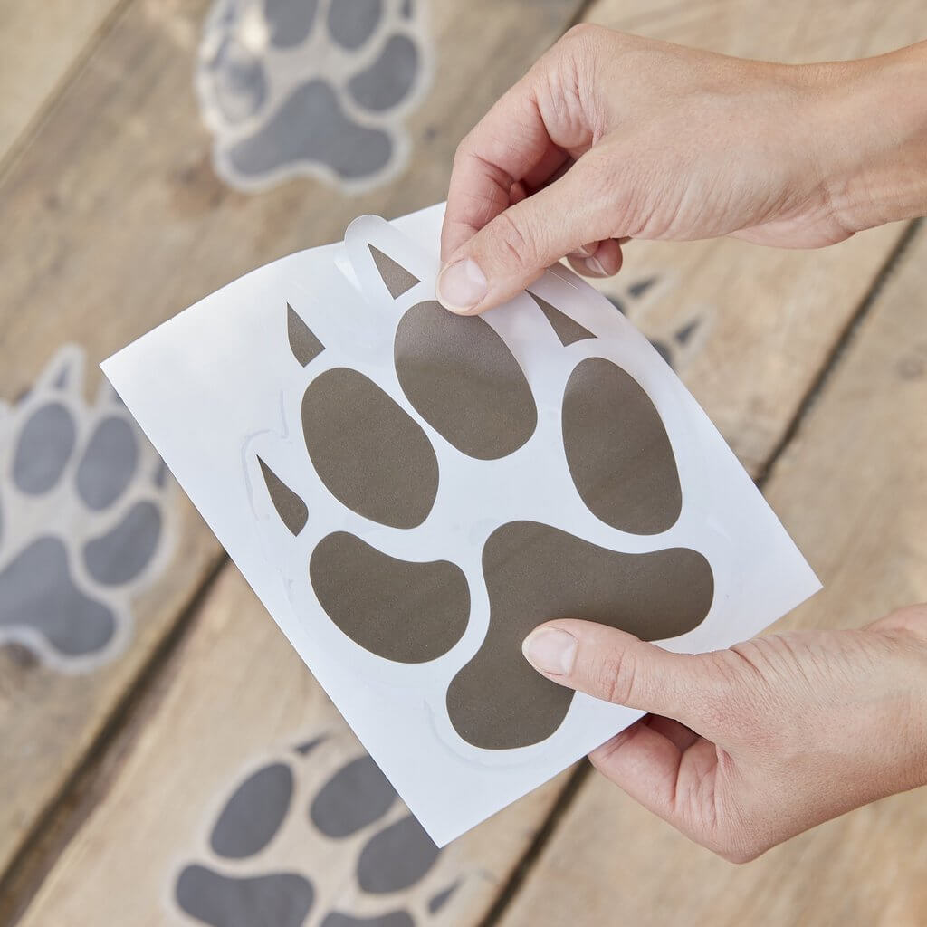 Wild Jungle Animal Pawprint Floor Stickers 6 Pack