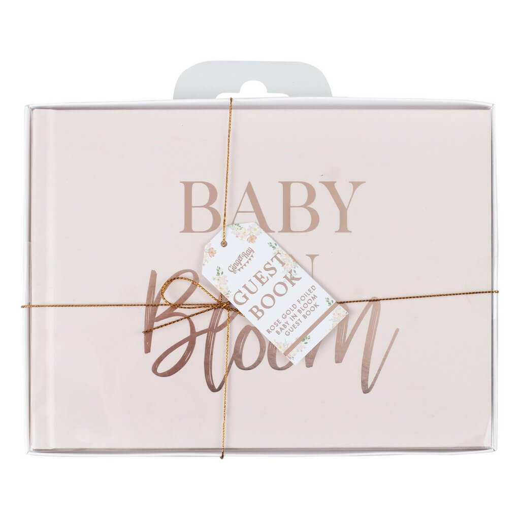 Ginger Ray Rose Gold & Blush Baby In Bloom Baby Shower Guest Book