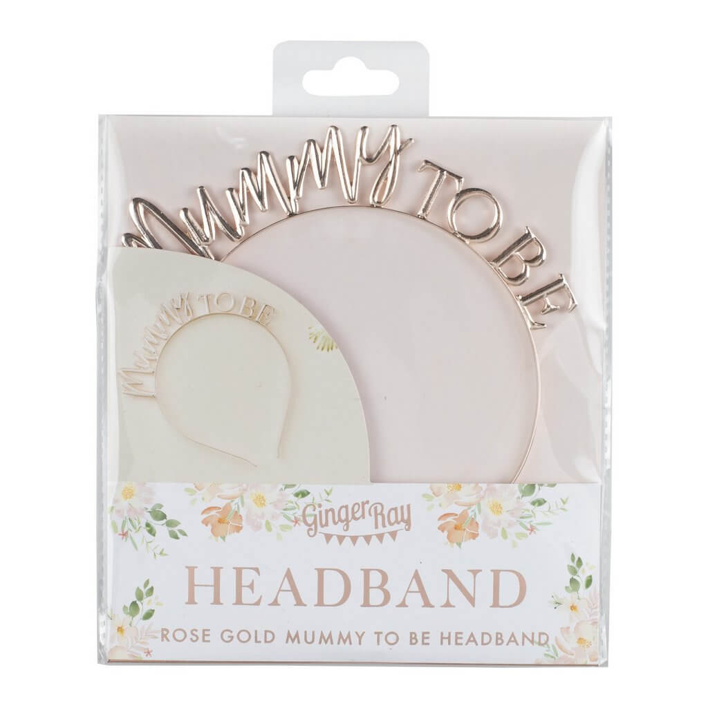 Ginger Ray Rose Gold Metal Mummy To Be Baby Shower Headband tiara