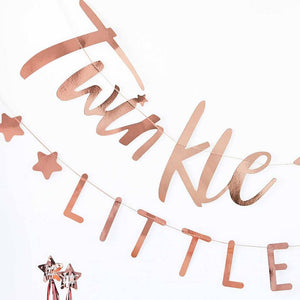 Twinkle Twinkle Rose Gold Baby Shower Bunting