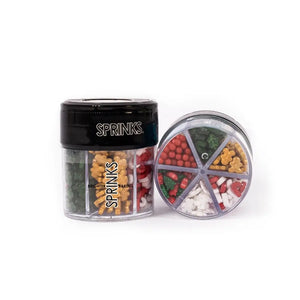 Gingerbread, holly and red pearl cake decorations