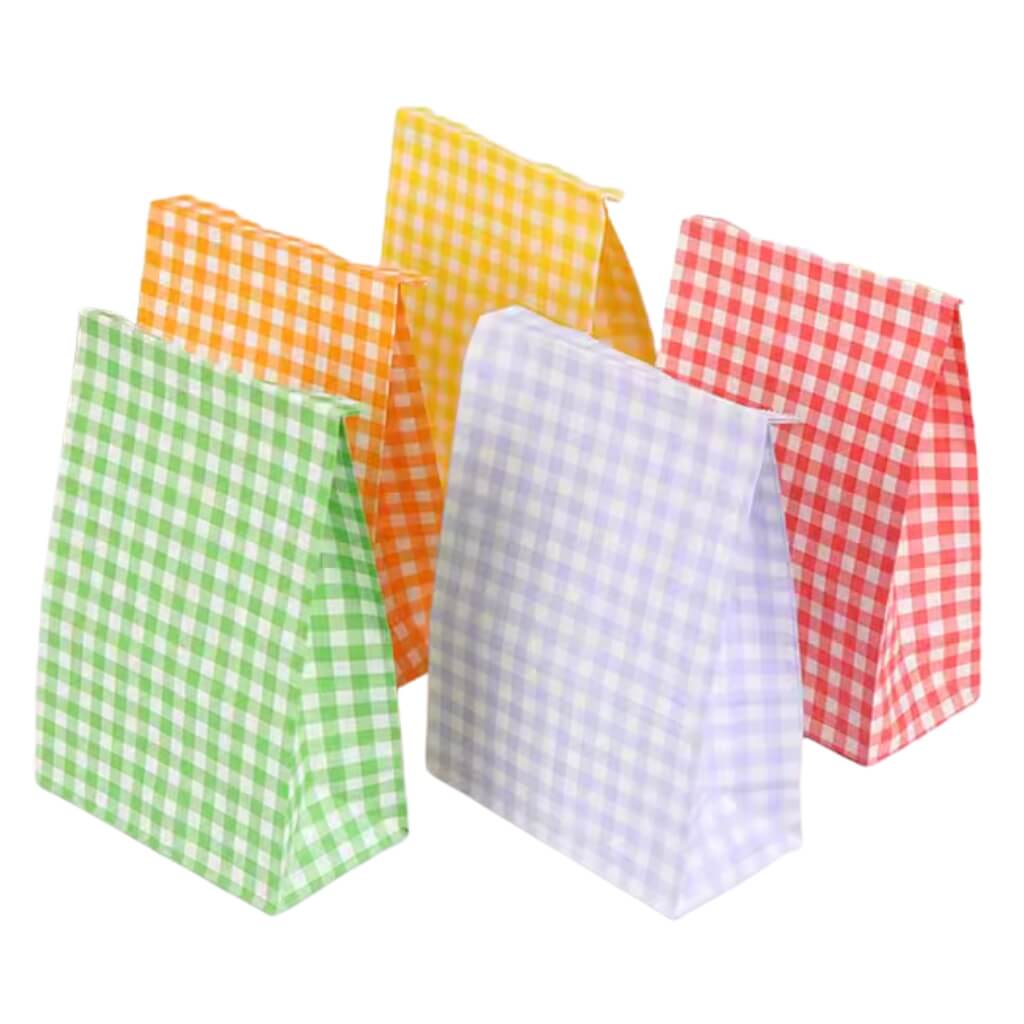 Gingham Paper Treat gift favour lolly loot Bags 5pk birthday wedding baby shower party decorations