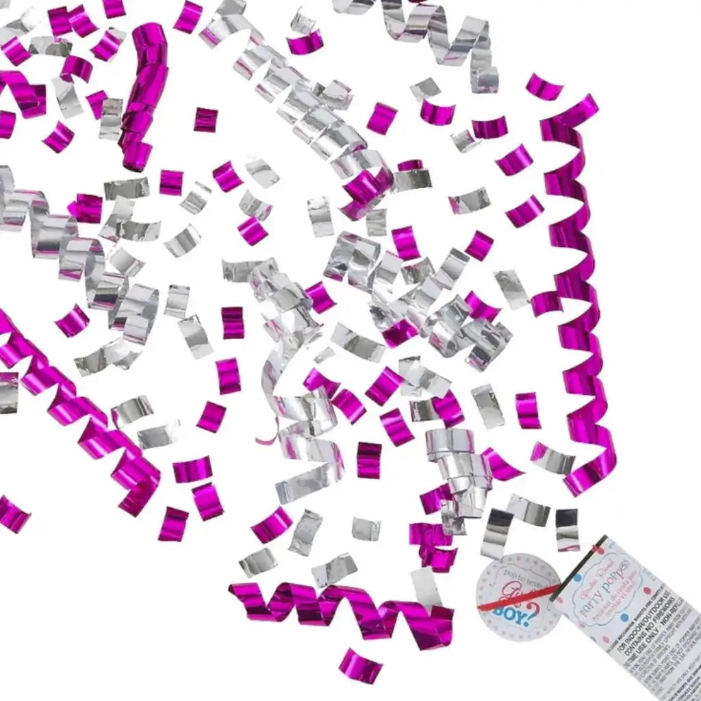 Pink Girl Gender Reveal Confetti Popper