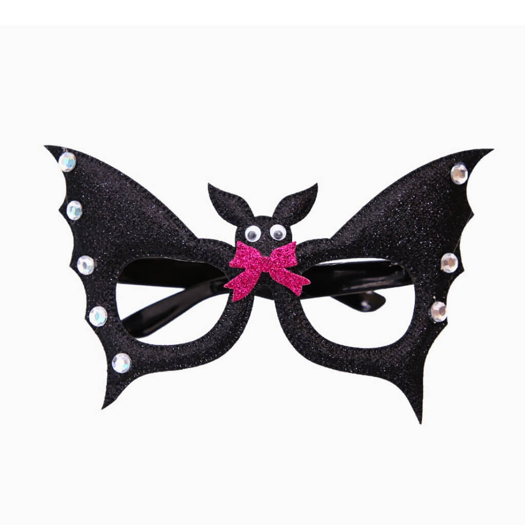 Black Glitter Bat Wings Halloween Paper Glasses costumes eyewear accessories