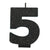 Glitter Black Numeral Candle - Number 5