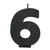 Glitter Black Numeral Candle - Number 6