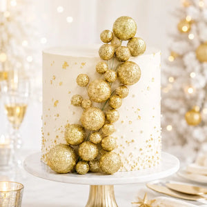 Luxury gold foam ball cake decorations