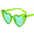 Glitter Green Love Heart cat eye Party Sunglasses